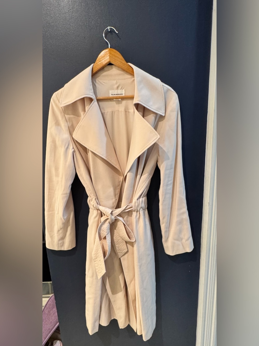 Club Monaco Cream Ivory Belted Trench Coat Size Large